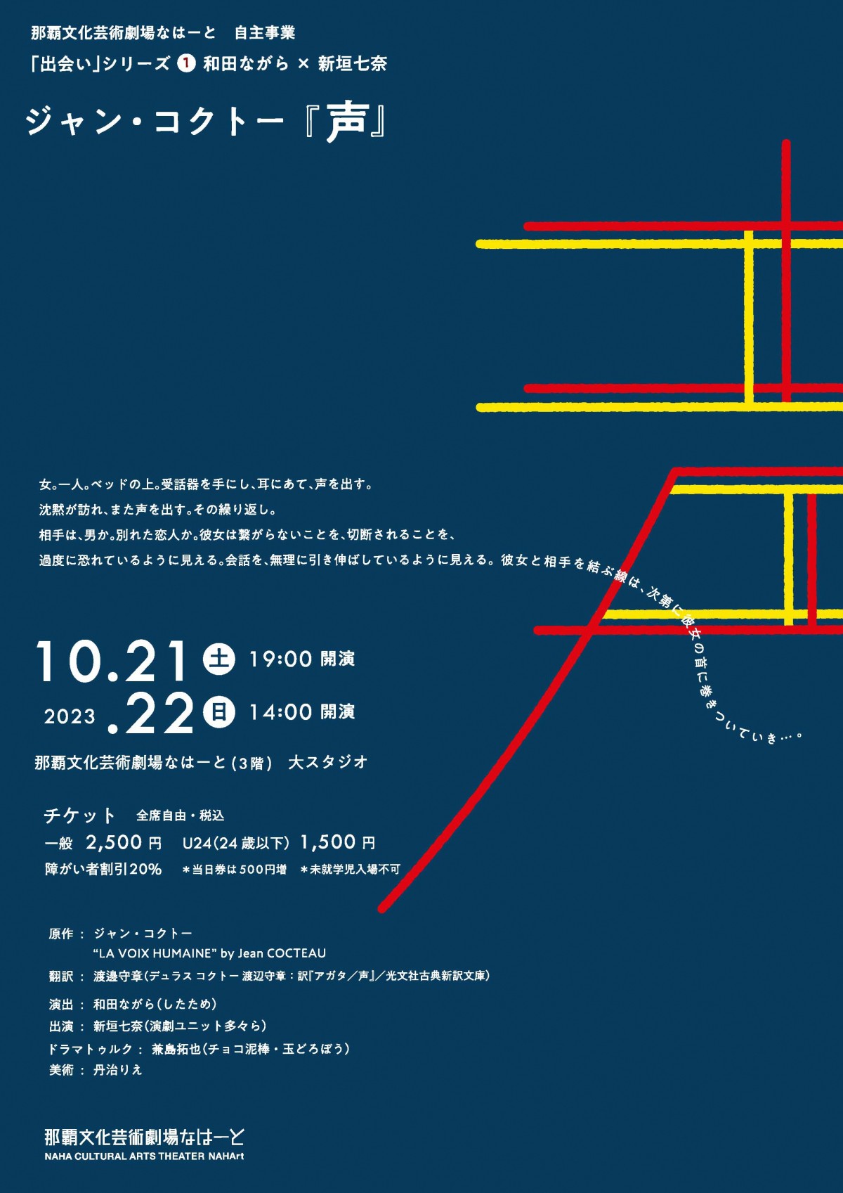 【公演終了】「出会い」シリーズ１　和田ながら×新垣七奈　ジャン・コクトー『声』